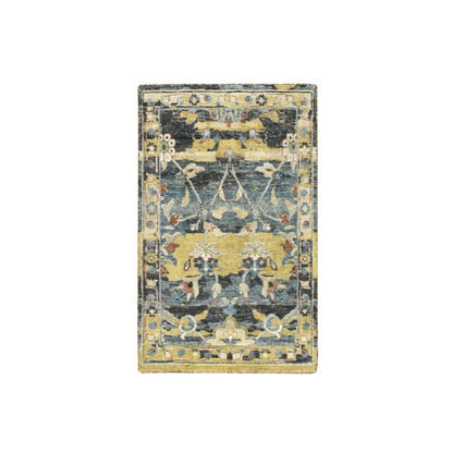 Transitional Wool Hand Knotted Rug Yellow 2.0x3.3 -O075698