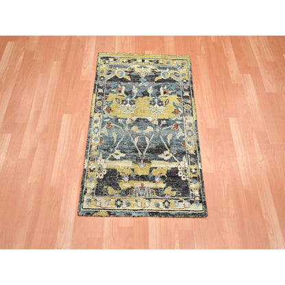 Transitional Wool Hand Knotted Rug Yellow 2.0x3.3 -O075698
