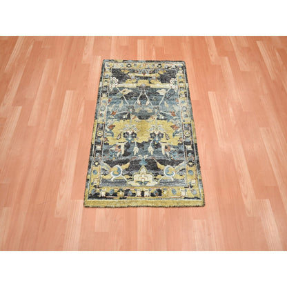 Transitional Wool Hand Knotted Rug Yellow 2.0x3.3 -O075699