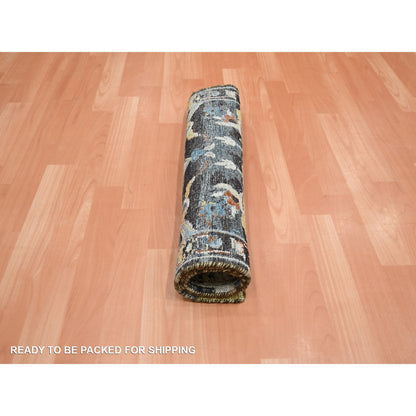Transitional Wool Hand Knotted Rug Yellow 2.0x3.3 -O075699