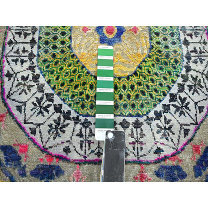 Mamluk Wool & Sari Silk Hand Knotted Rug Yellow 2.6x6.5 -O075701
