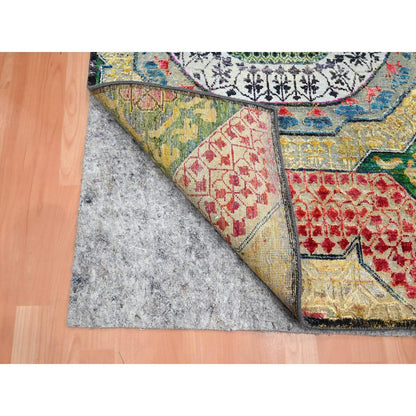 Mamluk Wool & Sari Silk Hand Knotted Rug Yellow 3.2x5.2 -O075702