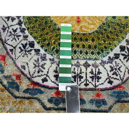 Mamluk Wool & Sari Silk Hand Knotted Rug Yellow 3.2x5.2 -O075702