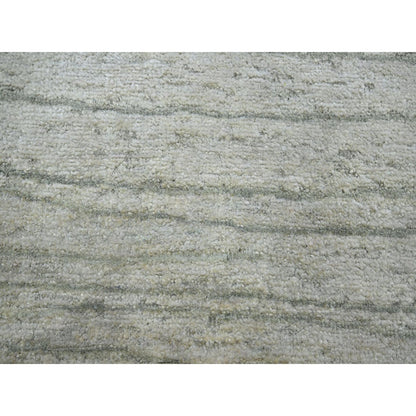Modern and Contemporary Silk Hand Knotted Rug Ivory 9.0x11.11 -O075705