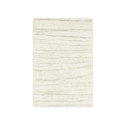 Modern and Contemporary Silk Hand Knotted Rug Ivory 2.0x3.0 -O075708