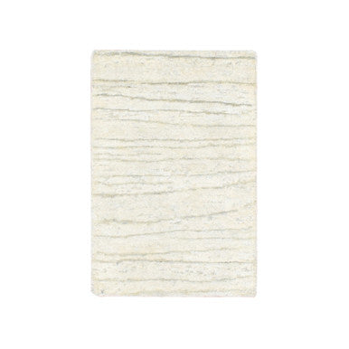 Modern and Contemporary Silk Hand Knotted Rug Ivory 2.0x3.0 -O075708