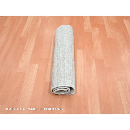 Modern and Contemporary Silk Hand Knotted Rug Ivory 2.0x3.0 -O075709