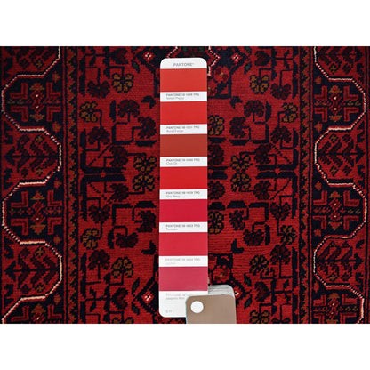 Tribal & Geometric Wool Hand Knotted Rug Red 1.8x4.9 -O0757