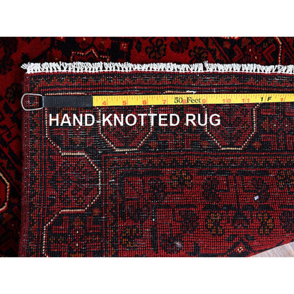 Tribal & Geometric Wool Hand Knotted Rug Red 1.8x4.9 -O0757