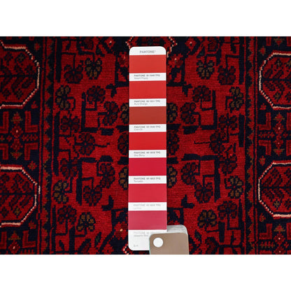 Tribal & Geometric Wool Hand Knotted Rug Red 1.8x4.9 -O0758