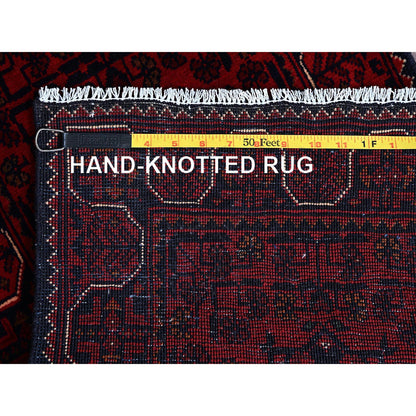Tribal & Geometric Wool Hand Knotted Rug Red 1.8x4.9 -O0758