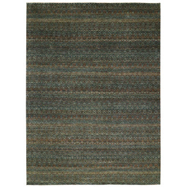 Modern and Contemporary Wool Hand Knotted Rug Brown No Border 10.0X13.10 -O076000