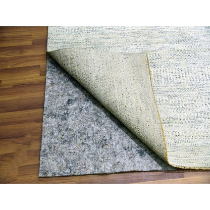 Modern and Contemporary Wool Hand Knotted Rug Ivory No Border 15.0X19.11 -O076004