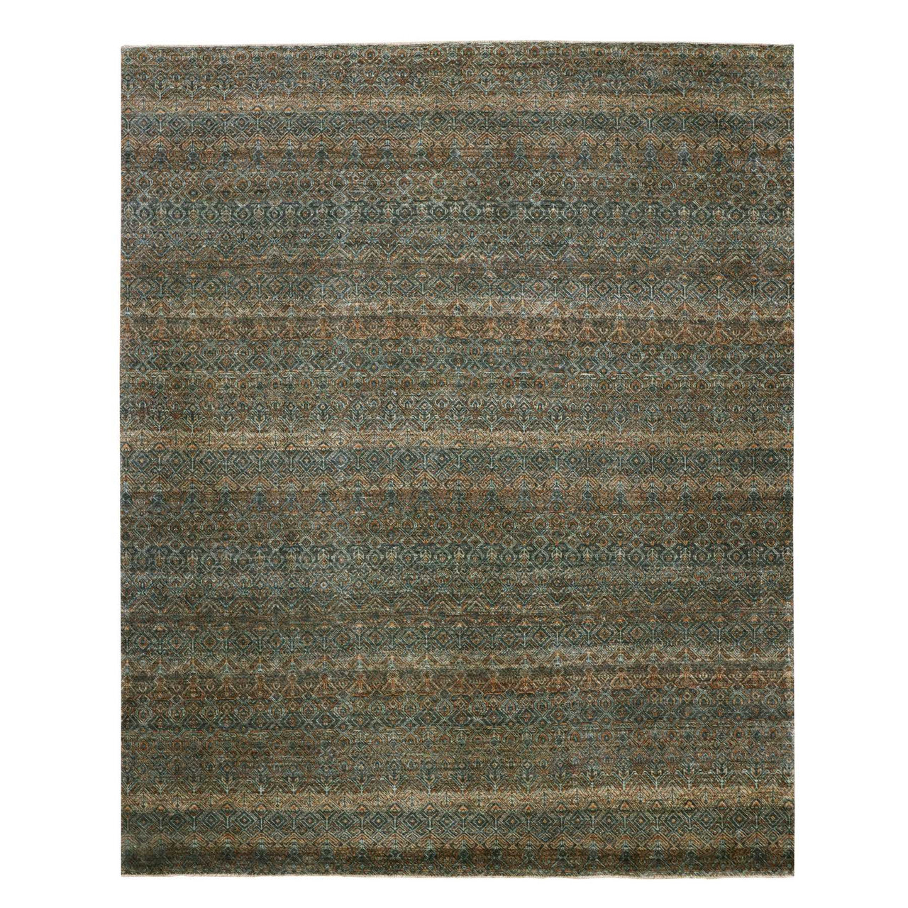 Brown 8'1" x 10'1" Modern and Contemporary Hand knotted Wool Rug - Sku: O076005