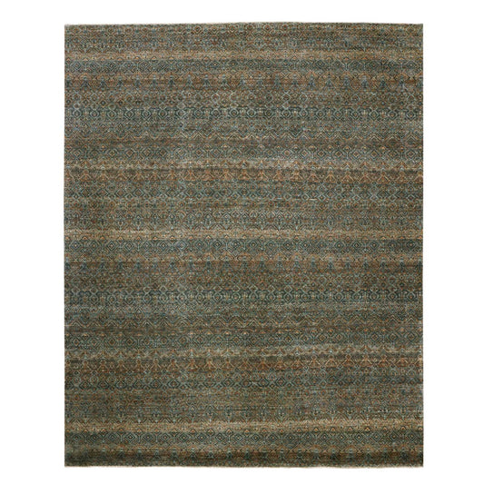 Modern and Contemporary Wool Hand Knotted Rug Brown No Border 8.1X10.1 -O076005