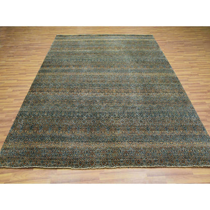 Modern and Contemporary Wool Hand Knotted Rug Brown No Border 8.1X10.1 -O076005