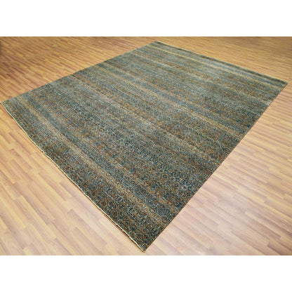 Modern and Contemporary Wool Hand Knotted Rug Brown No Border 8.1X10.1 -O076005