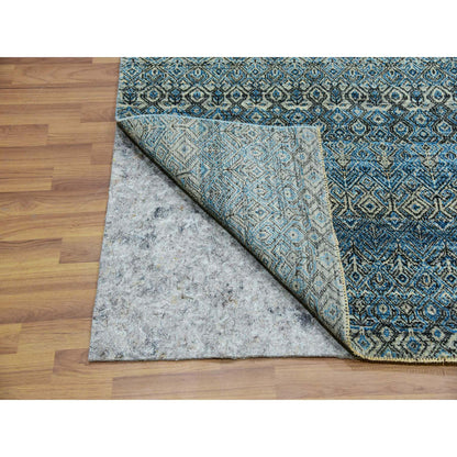 Modern and Contemporary Wool Hand Knotted Rug Blue No Border 7.9X10.1 -O076006