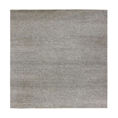 Modern and Contemporary Wool Hand Knotted Rug Grey No Border 8.0X8.0 -O076010
