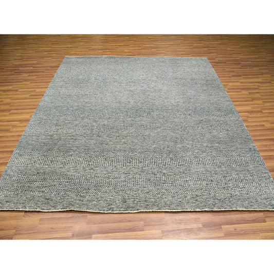 Modern and Contemporary Wool Hand Knotted Rug Grey No Border 8.0X8.0 -O076010