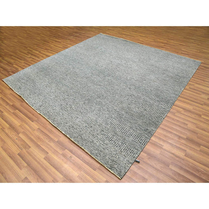 Modern and Contemporary Wool Hand Knotted Rug Grey No Border 8.0X8.0 -O076010