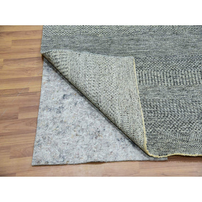 Modern and Contemporary Wool Hand Knotted Rug Grey No Border 8.0X8.0 -O076010