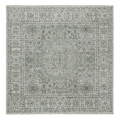 Mamluk Wool Hand Knotted Rug Ivory Ivory 8.2X8.2 -O076011