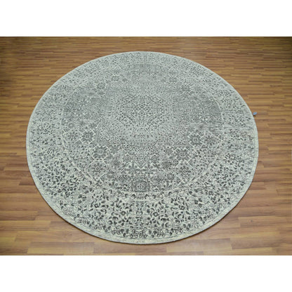 Mamluk Wool Hand Knotted Rug Ivory Ivory 8.2X8.2 -O076012