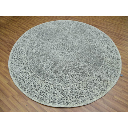 Mamluk Wool Hand Knotted Rug Ivory Ivory 8.2X8.2 -O076012
