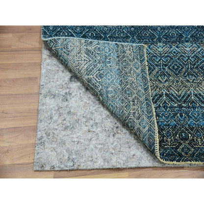 Modern and Contemporary Wool Hand Knotted Rug Blue No Border 2.8X8.1 -O076014