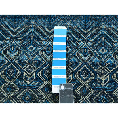 Modern and Contemporary Wool Hand Knotted Rug Blue No Border 3.0X5.0 -O076015