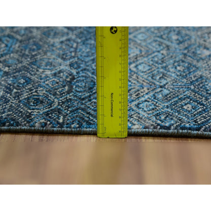 Modern and Contemporary Wool Hand Knotted Rug Blue No Border 2.1X3.1 -O076016