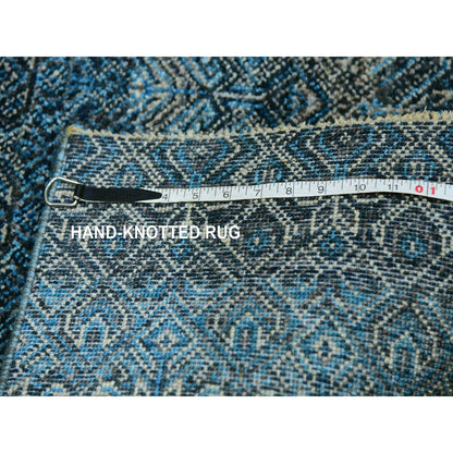 Modern and Contemporary Wool Hand Knotted Rug Blue No Border 2.1X3.1 -O076016