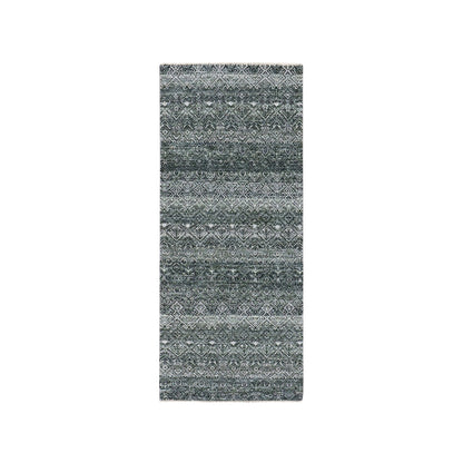 Modern and Contemporary Wool Hand Knotted Rug Grey No Border 2.6X6.0 -O076018