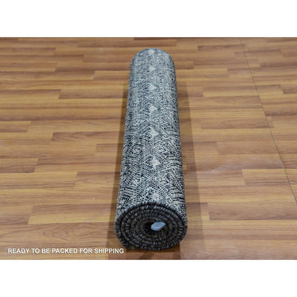 Modern and Contemporary Wool Hand Knotted Rug Grey No Border 2.6X6.0 -O076018