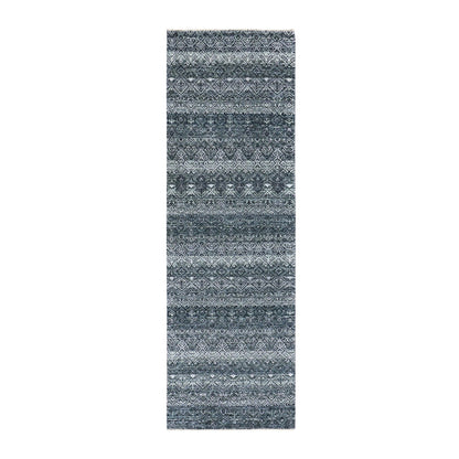 Modern and Contemporary Wool Hand Knotted Rug Grey No Border 2.7X8.0 -O076020