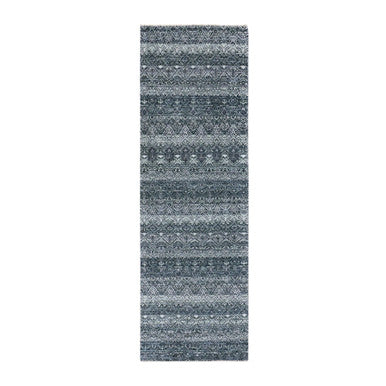 Modern and Contemporary Wool Hand Knotted Rug Grey No Border 2.7X8.0 -O076020