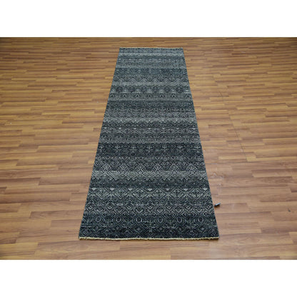 Modern and Contemporary Wool Hand Knotted Rug Grey No Border 2.7X8.0 -O076020