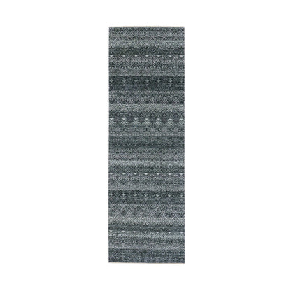 Modern and Contemporary Wool Hand Knotted Rug Grey No Border 2.7X8.0 -O076021
