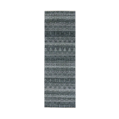 Modern and Contemporary Wool Hand Knotted Rug Grey No Border 2.7X8.0 -O076021
