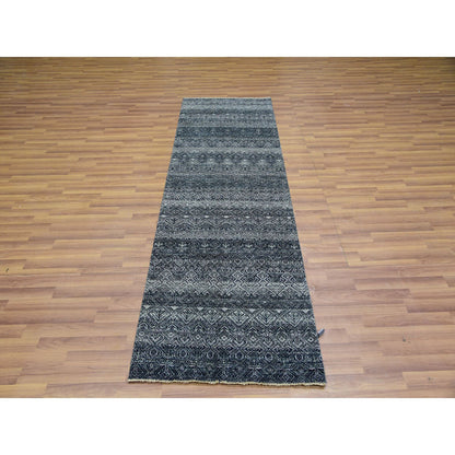 Modern and Contemporary Wool Hand Knotted Rug Grey No Border 2.7X8.0 -O076021