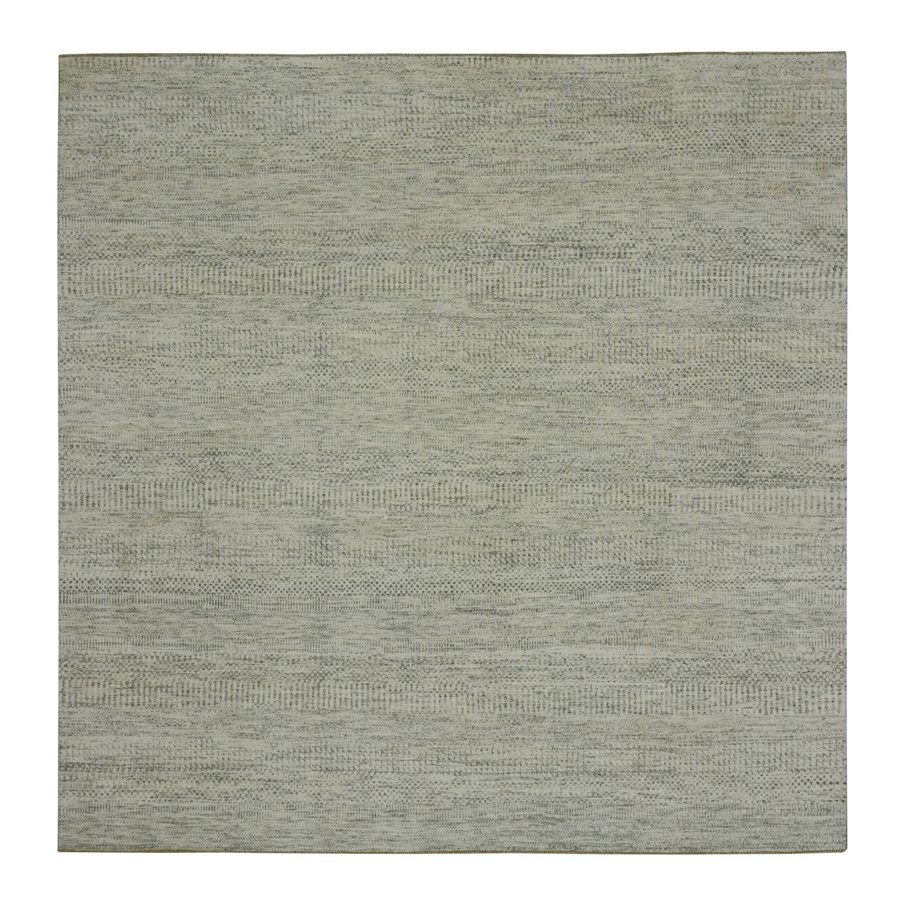 Ivory 7'11" x 8'0" Modern and Contemporary Hand knotted Wool Rug - Sku: O076023