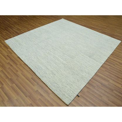 Modern and Contemporary Wool Hand Knotted Rug Ivory No Border 7.11X8.0 -O076023