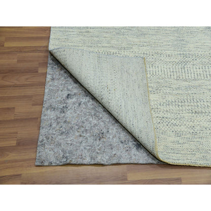 Modern and Contemporary Wool Hand Knotted Rug Ivory No Border 7.11X8.0 -O076023