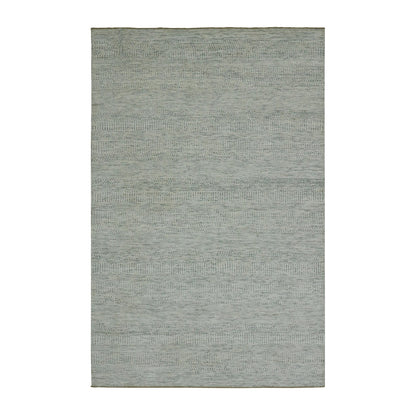 Modern and Contemporary Wool Hand Knotted Rug Ivory No Border 5.10X9.1 -O076024