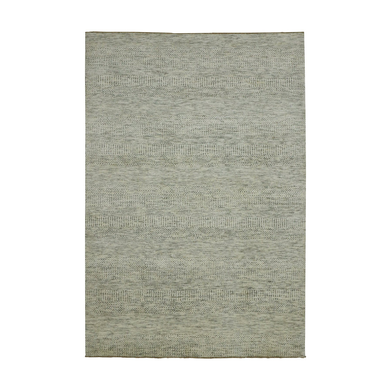 Ivory 6'0" x 9'0" Modern and Contemporary Hand knotted Wool Rug - Sku: O076025