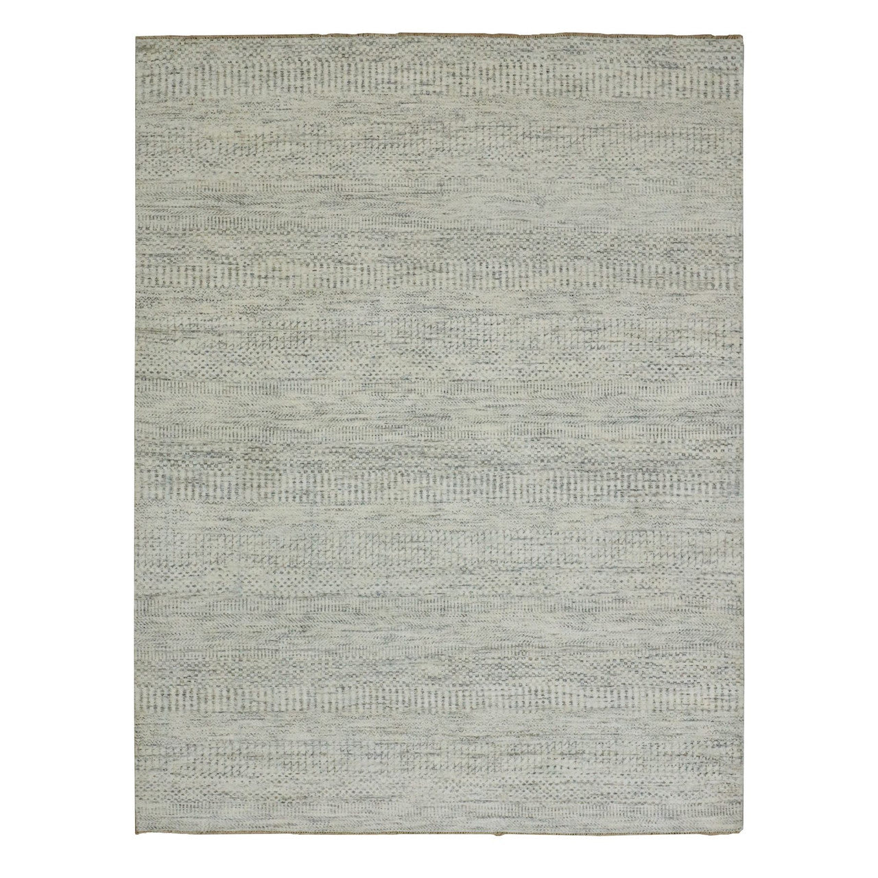 Ivory 5'4" x 7'1" Modern and Contemporary Hand knotted Wool Rug - Sku: O076026