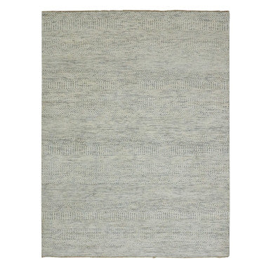 Modern and Contemporary Wool Hand Knotted Rug Ivory No Border 5.4X7.1 -O076026