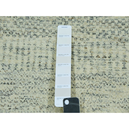 Modern and Contemporary Wool Hand Knotted Rug Ivory No Border 2.7X10.1 -O076027