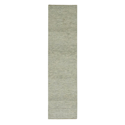 Modern and Contemporary Wool Hand Knotted Rug Ivory No Border 2.6X10.1 -O076028
